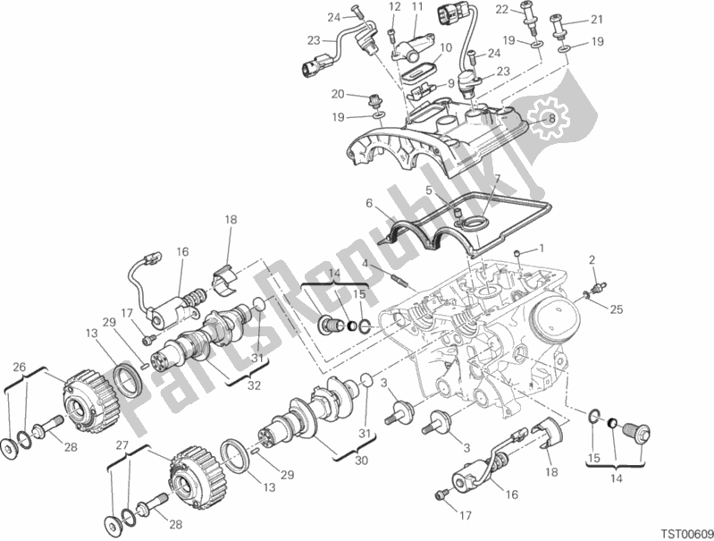 Toutes les pièces pour le Culasse Verticale - Calage du Ducati Multistrada 1260 S D-air 2019